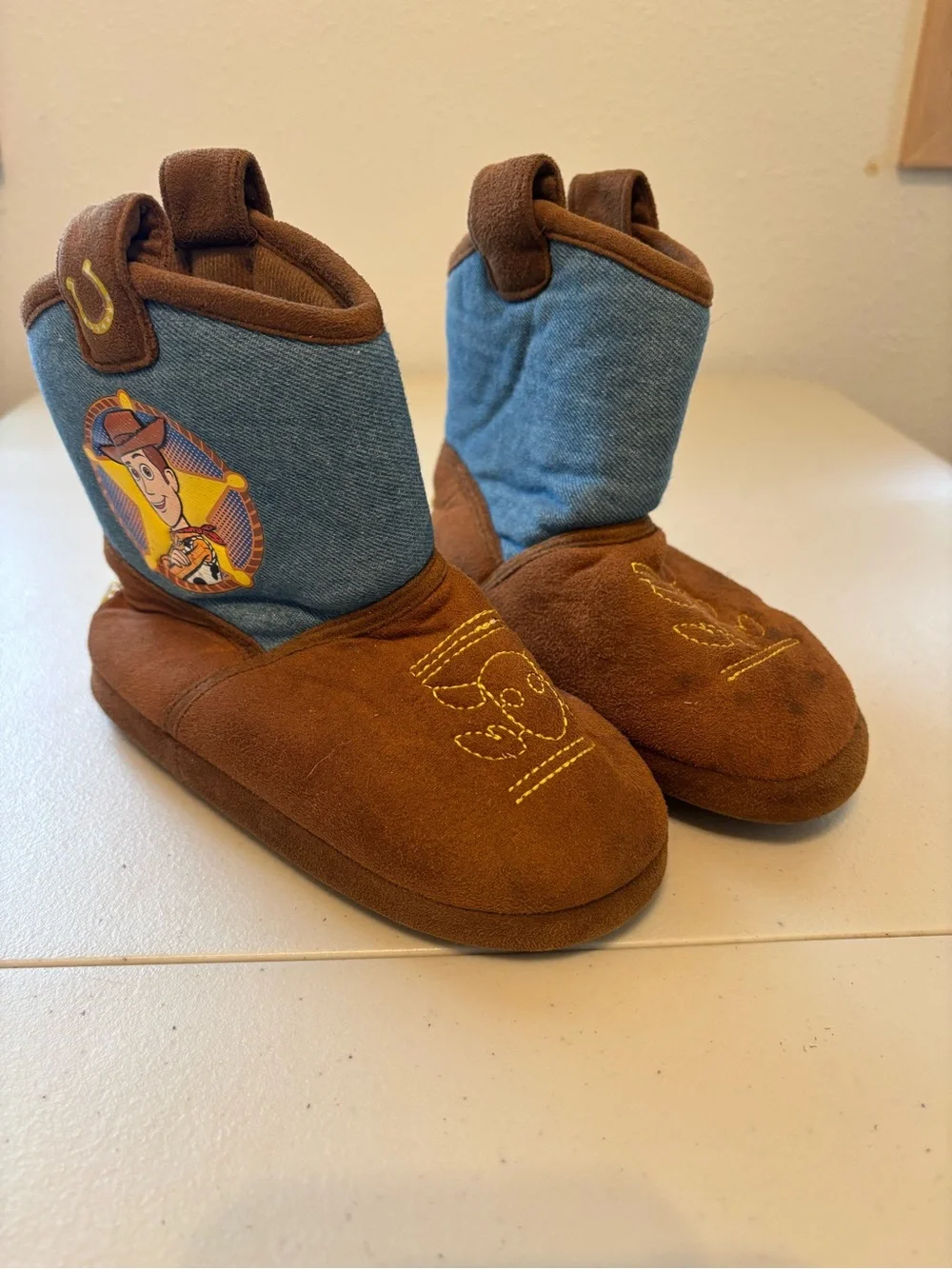 Disney Toy Story Cowboy Boot Slipper - Brown & Blue